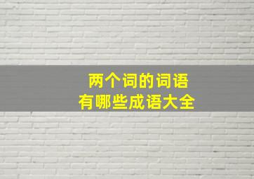 两个词的词语有哪些成语大全