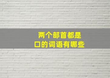 两个部首都是口的词语有哪些