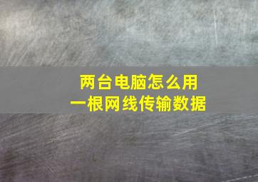 两台电脑怎么用一根网线传输数据