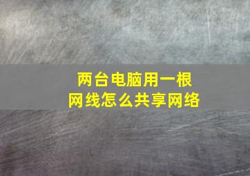 两台电脑用一根网线怎么共享网络