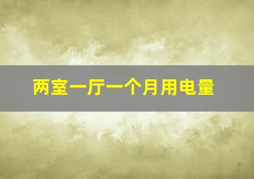 两室一厅一个月用电量