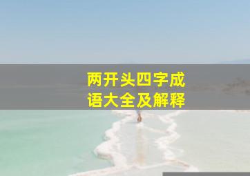 两开头四字成语大全及解释