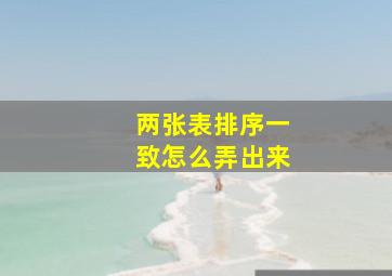 两张表排序一致怎么弄出来