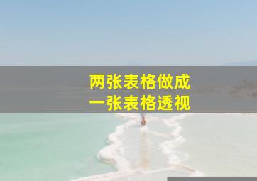 两张表格做成一张表格透视