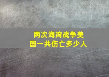 两次海湾战争美国一共伤亡多少人