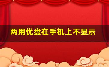 两用优盘在手机上不显示