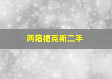 两箱福克斯二手