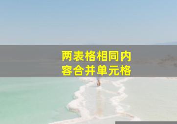 两表格相同内容合并单元格