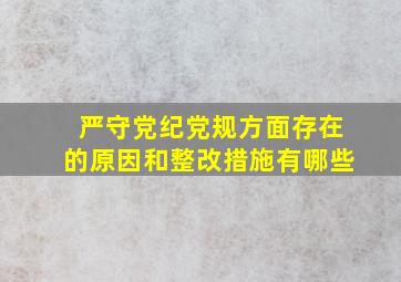 严守党纪党规方面存在的原因和整改措施有哪些