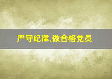 严守纪律,做合格党员