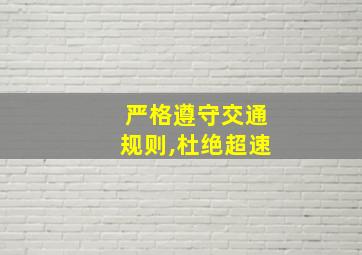 严格遵守交通规则,杜绝超速