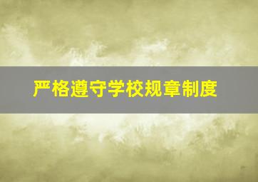 严格遵守学校规章制度