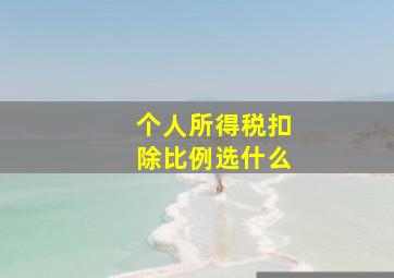 个人所得税扣除比例选什么