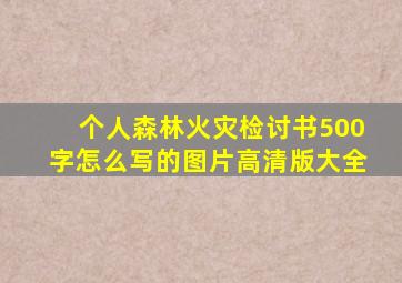 个人森林火灾检讨书500字怎么写的图片高清版大全