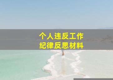 个人违反工作纪律反思材料