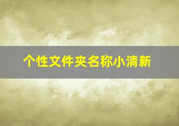 个性文件夹名称小清新