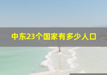 中东23个国家有多少人口