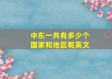 中东一共有多少个国家和地区呢英文