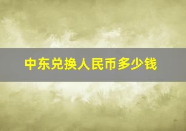 中东兑换人民币多少钱