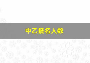 中乙报名人数