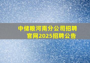 中储粮河南分公司招聘官网2025招聘公告