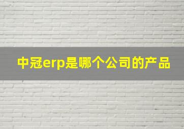 中冠erp是哪个公司的产品