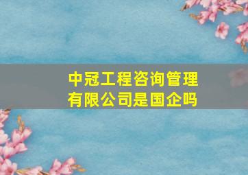 中冠工程咨询管理有限公司是国企吗