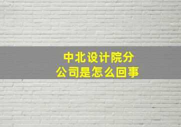 中北设计院分公司是怎么回事