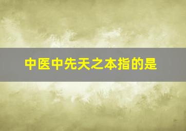 中医中先天之本指的是