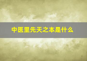 中医里先天之本是什么