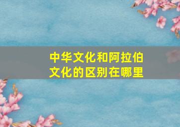 中华文化和阿拉伯文化的区别在哪里