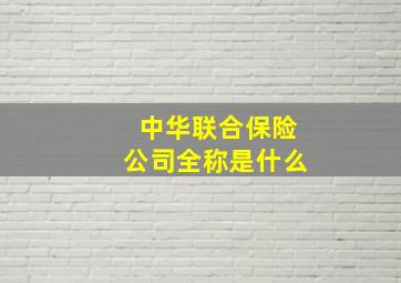 中华联合保险公司全称是什么