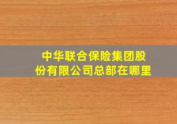 中华联合保险集团股份有限公司总部在哪里