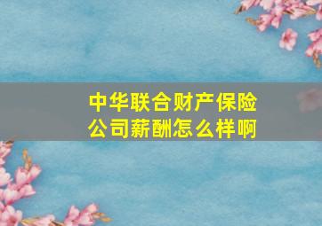 中华联合财产保险公司薪酬怎么样啊