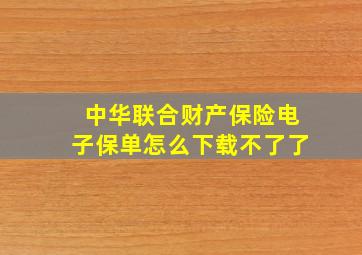 中华联合财产保险电子保单怎么下载不了了