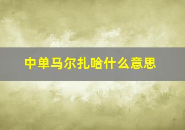 中单马尔扎哈什么意思