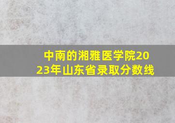 中南的湘雅医学院2023年山东省录取分数线