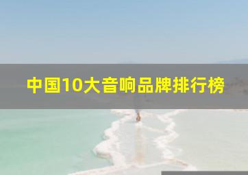 中国10大音响品牌排行榜