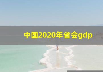 中国2020年省会gdp