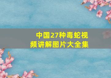 中国27种毒蛇视频讲解图片大全集