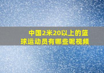 中国2米20以上的篮球运动员有哪些呢视频