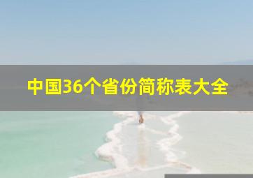 中国36个省份简称表大全