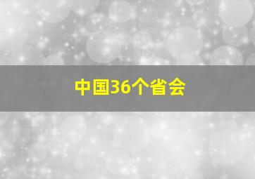 中国36个省会