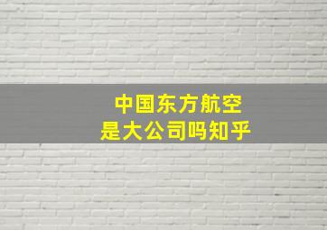 中国东方航空是大公司吗知乎