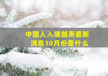 中国人入境越南最新消息10月份是什么