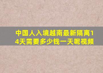 中国人入境越南最新隔离14天需要多少钱一天呢视频