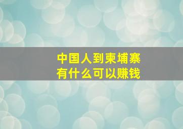 中国人到柬埔寨有什么可以赚钱