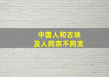 中国人和古埃及人同宗不同支