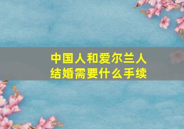 中国人和爱尔兰人结婚需要什么手续