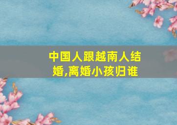 中国人跟越南人结婚,离婚小孩归谁